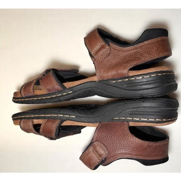 Dr. Scholl’s Brown Leather Comfort Sandals Men’s Size 12 Adjustable Outdoor main image 5